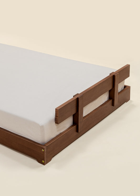 Wooden Bed Frame Rail - Walnut