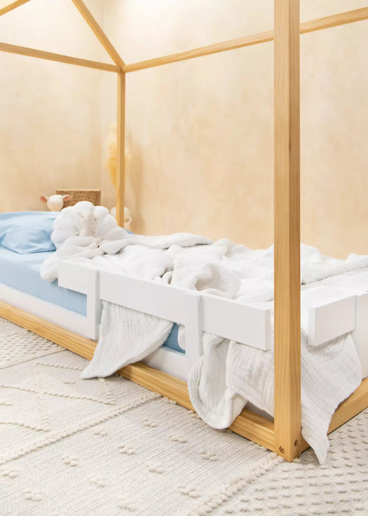 Wooden Bed Frame Rail - White