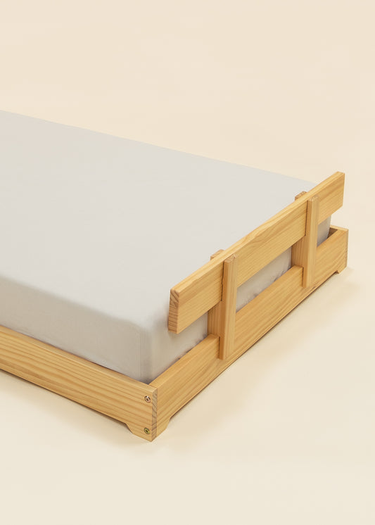 Wooden Bed Frame Rail - Natural Wood